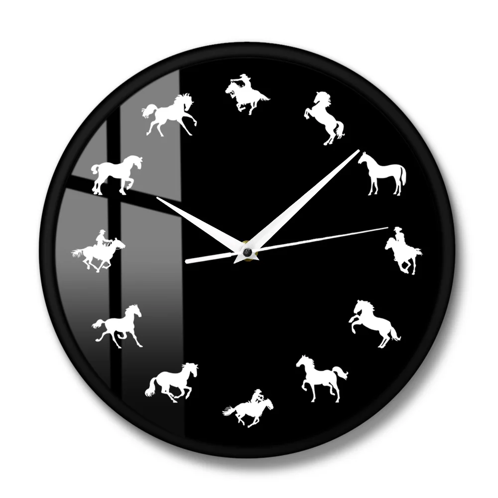 Дикая и свободная бегущая лошадь животные настенные декоративные часы