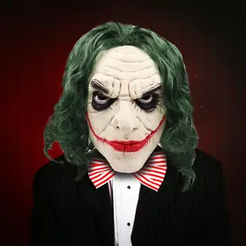 

Halloween Clown Mask Green-haired Horror Latex Mask Cosplay Props for Costume Party Carnival Halloween Decoration