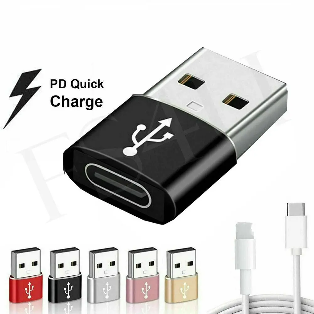 Cable Adapter For iPhone 12 11 New Mini Aluminum Alloy Cable Adapter Type C to USB 30 Converter Fast Charger Connector Mobile Accessories