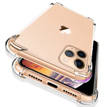 

10 PCS Shockproof Silicone Phone Case For iPhone 11 Pro X XR XS MAX 6 6s 7 8 Plus Case Covers Transparent Protection Back Cover