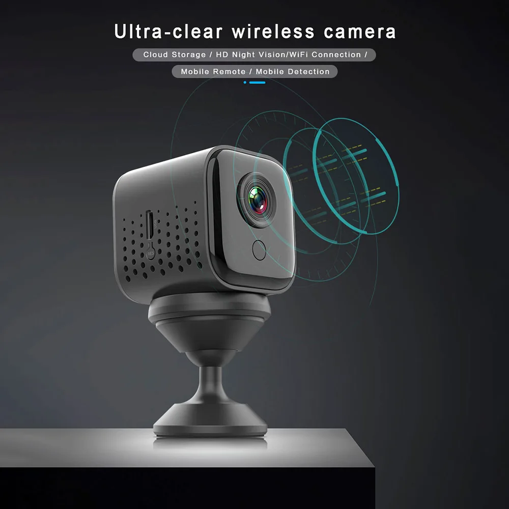 Мини WiFi камера 1080P IP портативная беспроводная безопасности встроенный микрофон с