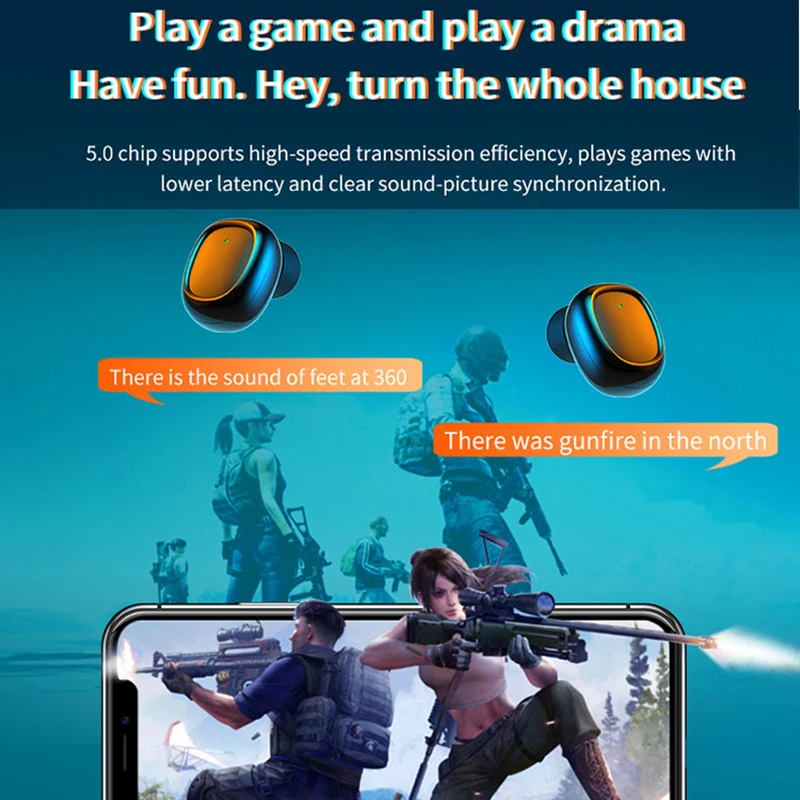 G5S TWS Wireless Bluetooth Earphone Earbud Business Earpieces Waterproof IPX7 Sport HIFI Music Headset For iOS Android