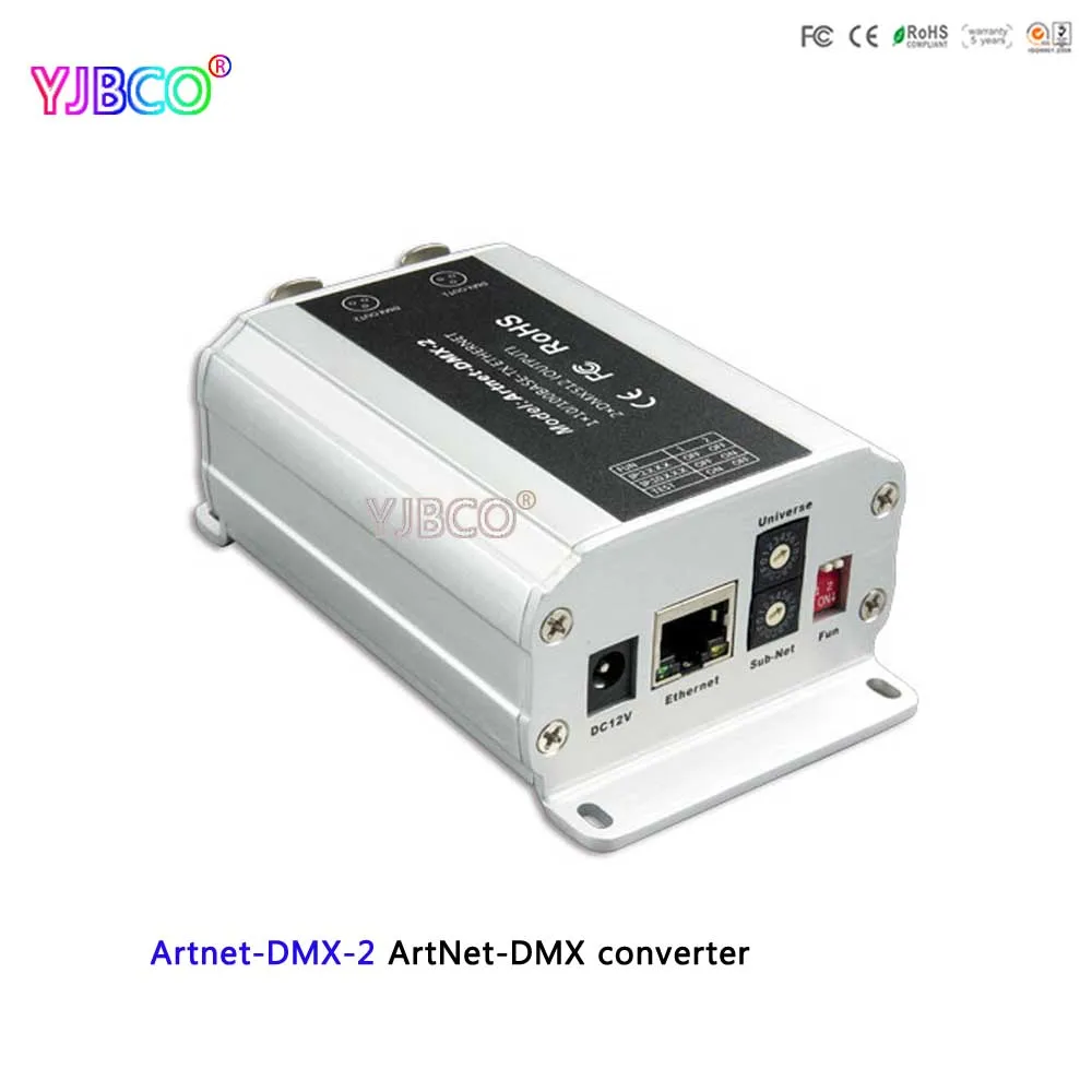 fast shipping DC12V ArtNet-DMX converter;Artnet-DMX-2;ArtNet input;DMX 1024 channels output 512*2CH channels