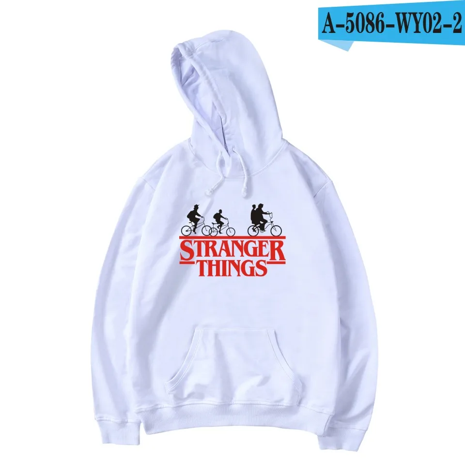 white Hoodie Популярные мужские/женские толстовки с принтом «странные вещи», толстовки с капюшоном, уличная одежда 4XL - Цвет: white Hoodie