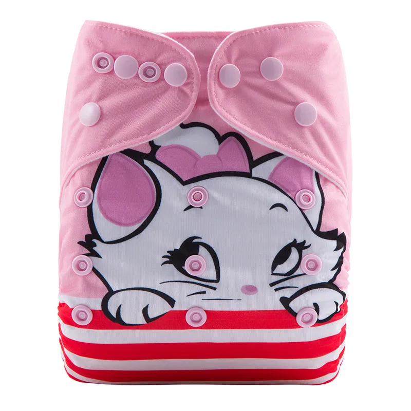 Washable Anime Plastic Baby Diapers Reusable Parents Choice Bamboo Cat Cloth Diaper DY1 | Мать и ребенок