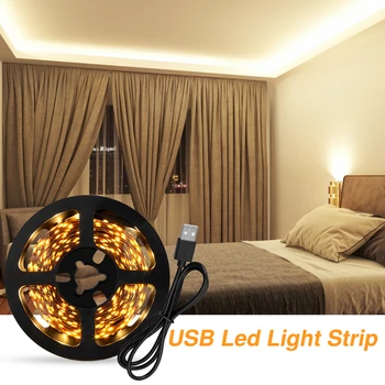 

USB LED Strip DC5V Flexible Lamp Warm Light TV Background Lighting Decor Flexible Light Lamp Desk Decor Screen