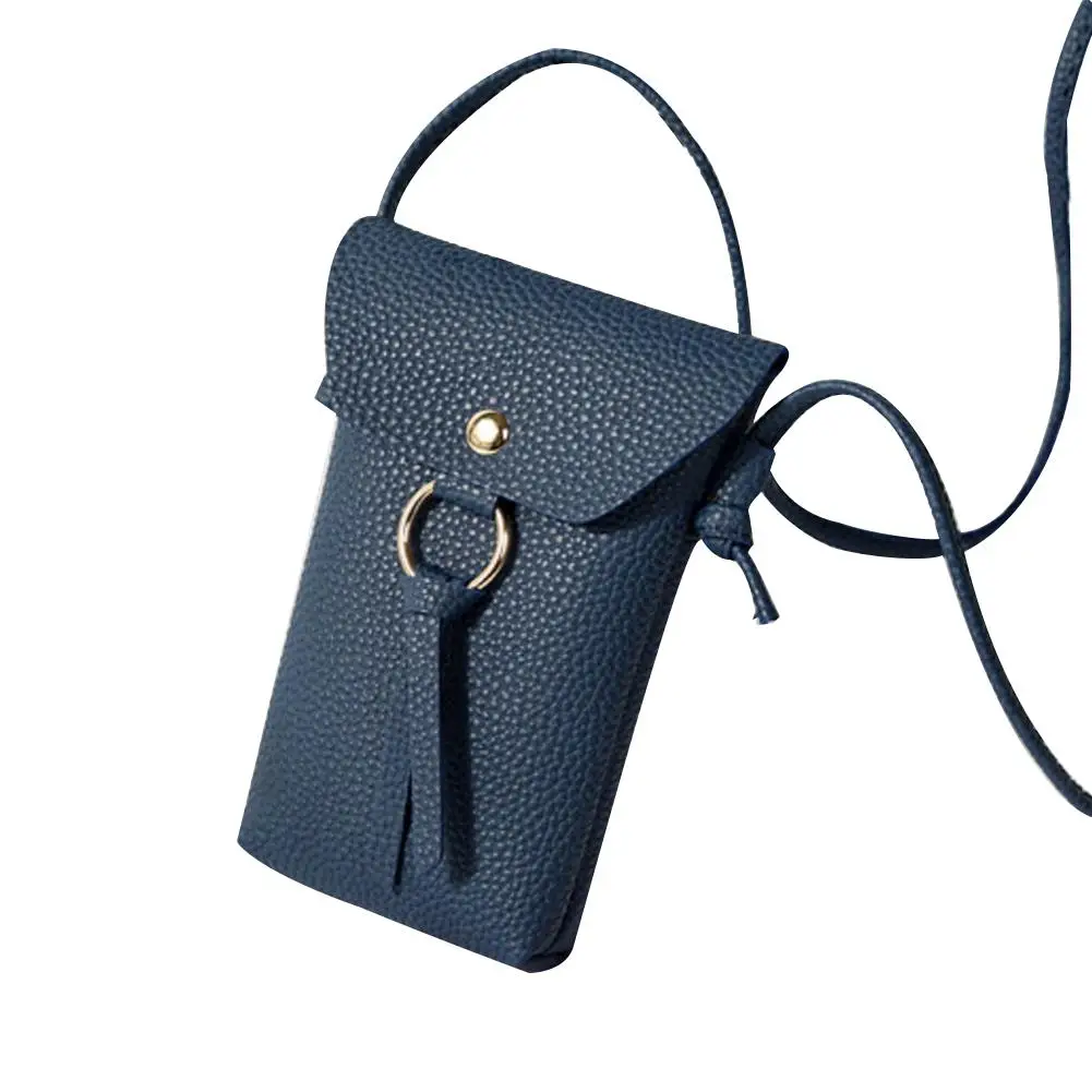 Квадратная вертикальная сумка для телефона, женская сумка-мессенджер, многофункциональная спортивная сумка на одно плечо, твердый, подвесной мини-кошелек на шею - Цвет: Blue