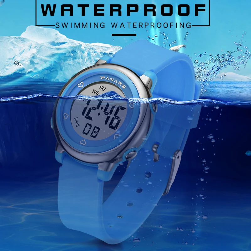 Kids Watch Alarm-Clock Gift Digital Girl Sports Waterproof Boy Electronic Luminous Outdoor