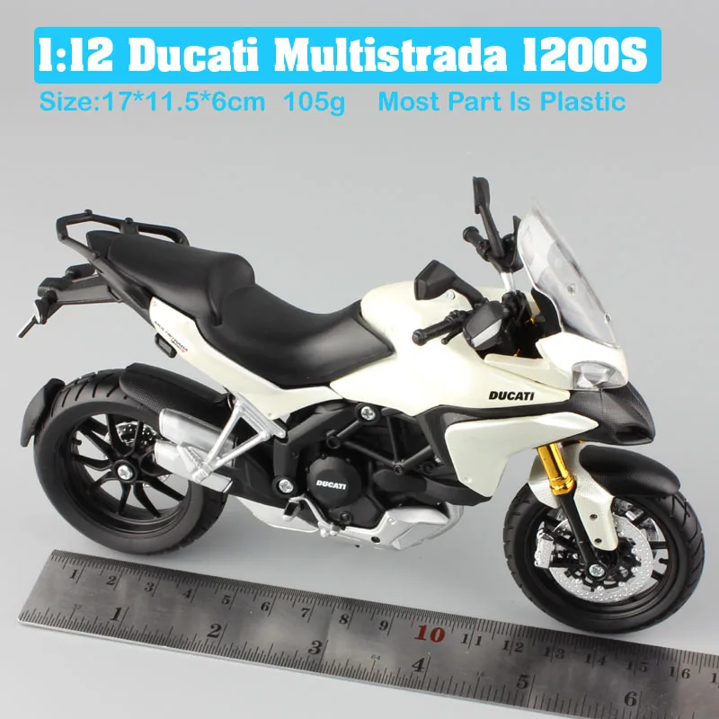 Masito 1/12 весы DUCATI Multistrada 1200S MTS1200 Adventure tour Rider Enduro литье под давлением модель автомобиля мото rcycle мотоциклы игрушки - Цвет: DUCATI 1200s white