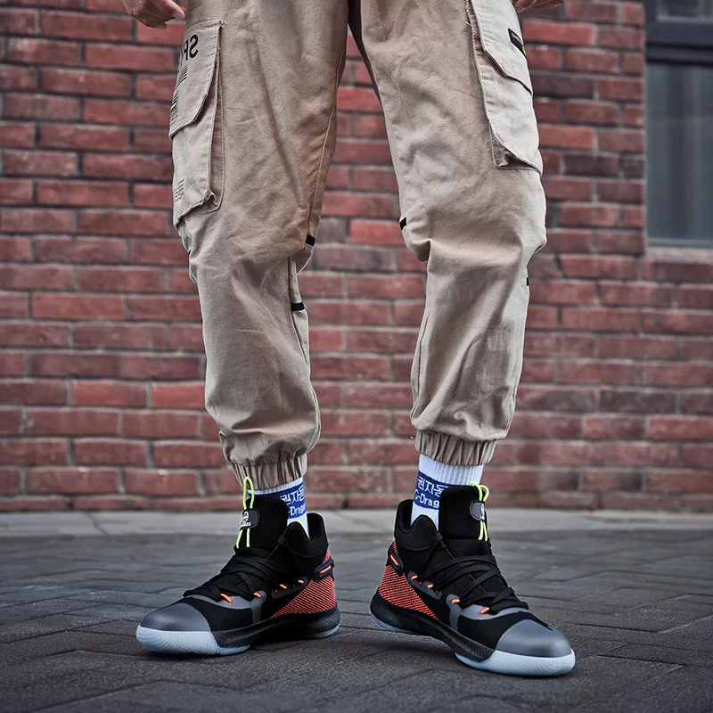 Модные черные Нескользящие баскетбольные кроссовки, мужская обувь с ...