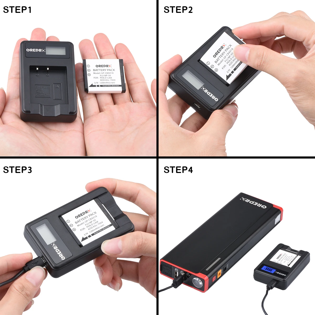 lithium button batteries NP-50 D-Li68 KLIC-7004 Battery with Charger for Fujifilm NP50 X10 F50 fd, for Pentax Optio S10 Q7 D Li68, for KODAK K7004 lithium ion battery pack