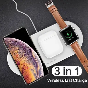 

Three-in-one Wireless Charger Multi-function Wireless Fast Charge Support Apple Mobile Phone Headset Watch ABS + Rubber Charger