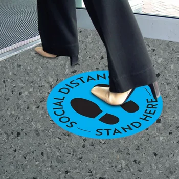 

Queue Distance Social Distance Series Crowd Control Floor Sticker Keep Your Distance Logo Simple Protece Distancing Stand Here
