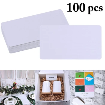 

100pcs Blank White Card DIY Creative Blank Message Card Business Card Word Card Universal Office School Supplies