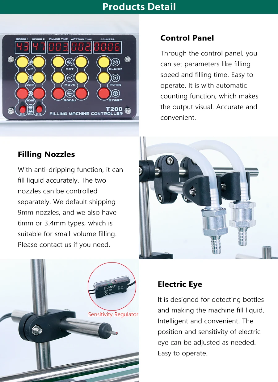 ZONEPACK ZS-DPYT200L Автоматическая машина для наполнения жидкостью Бутылка для воды Флакон для молока Парфюмерный наполнитель Двойные головки с более длинным конвейером