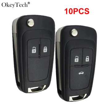 Okeytech 10X Flip pieghevole per auto chiave a distanza Shell Cover per Chevrolet Lova vela Aveo Cruze per Opel Astra J Key Case pulsante 2/3/4/5
