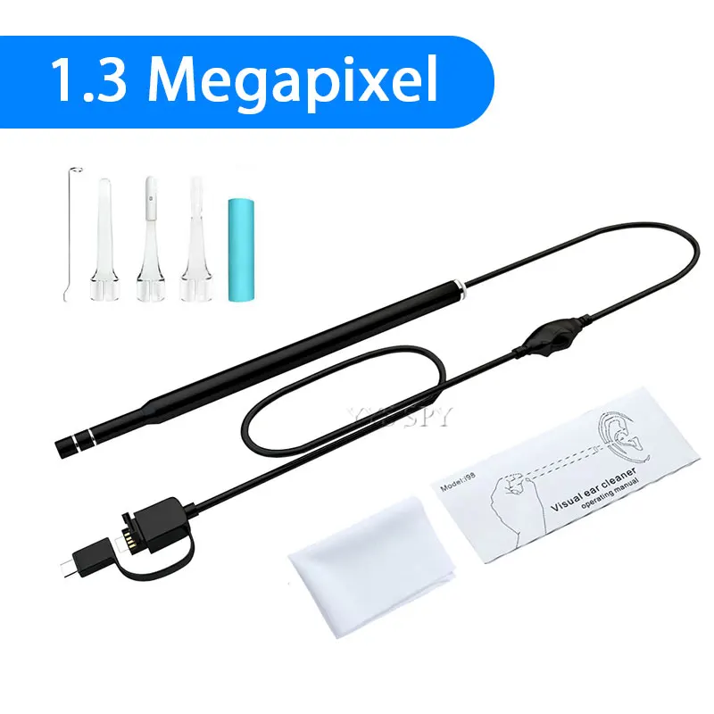 3 в 1 проводной эндоскоп мини-камера 1,5 м 5,5 мм объектив для Android OTG/type-C/USB Borescopes Водонепроницаемый светодиодный светильник Инспекционная камера - Цвет: Black-1.3M Lens