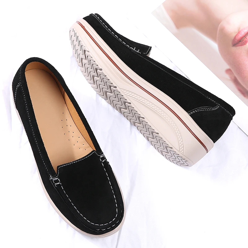 Women walking shoes L suede England style platform lifts Korean version of the platform shoes tide paragraph