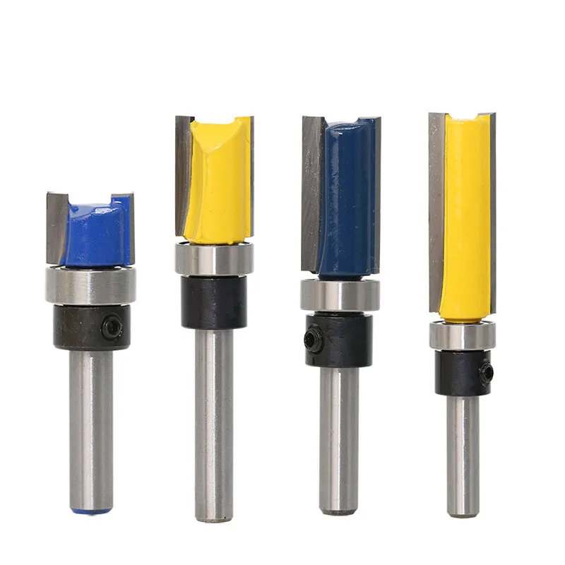 

1pc Bearing Flush Trim Router Bit for wood 1/4 Shank straight bit Tungsten Woodworking Milling Cutter Tool