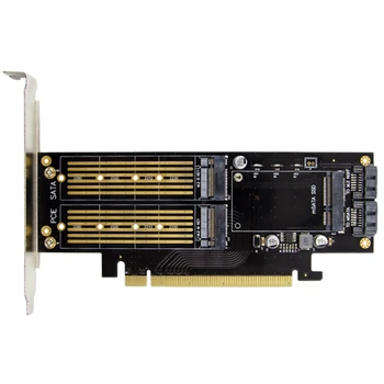 

PCI-E X16 M.2 NGFF SSD Adapter Card PCIe M.2 & MSATA NVMe Multi-Function Expansion Card for PC Laptop
