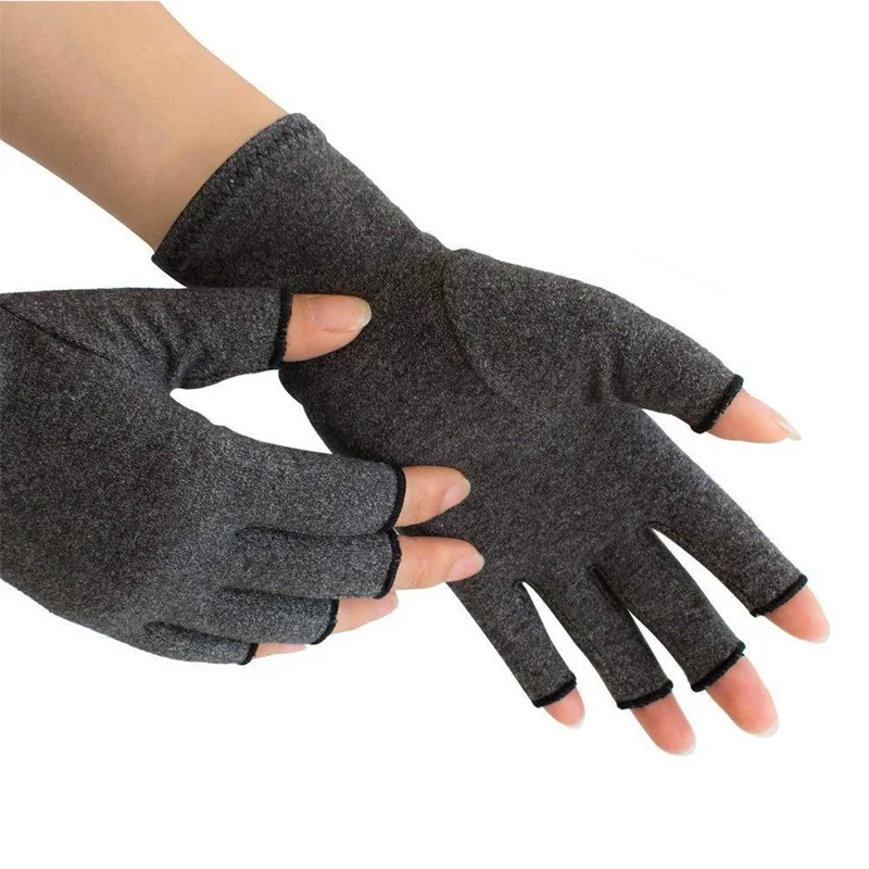 1 пара для женщин и мужчин Хлопок эластичная рука артрита боли в суставах облегчение перчатки терапия открытые пальцы компрессионные перчатки