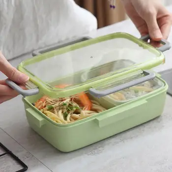 

Nordic Style Four-sided Buckle Lunch Box Portable Bento Box Unique Sub-grids Lunch Box