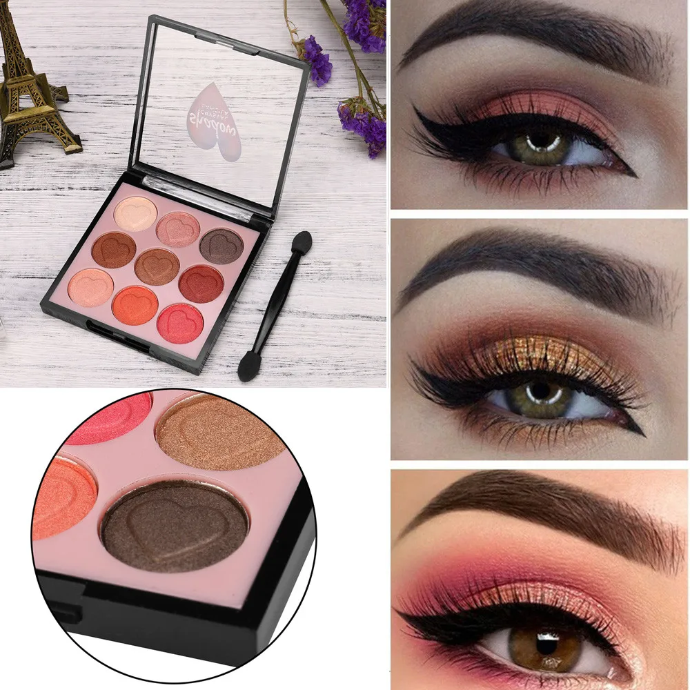 

9 Color Eye Makeup Nude Matte Shimmer Eyeshadow Pearl Glitter Eye Shadow Powder Palette Matt Eyeshadow Cosmetic Fard a paupieres