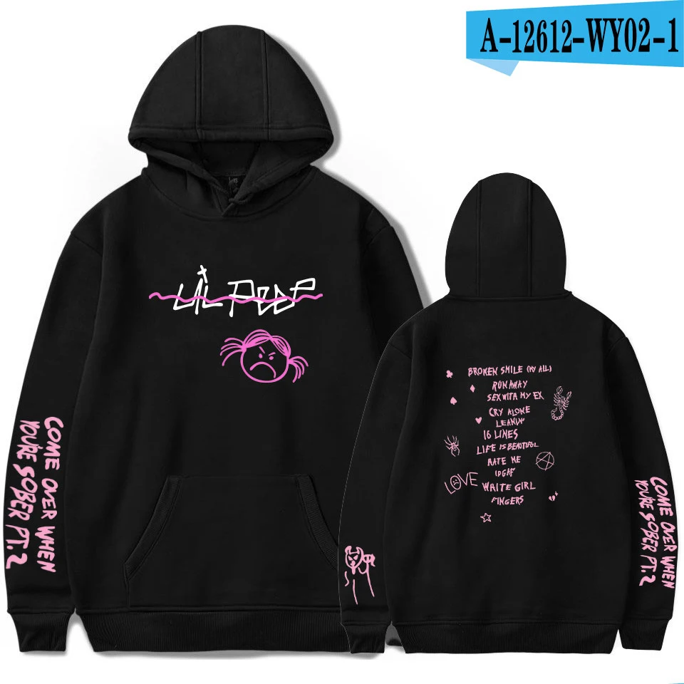 black Хит, Мужская толстовка lil peep, Женская толстовка, толстовка для отдыха, уличная одежда, черный хлопок, Забавный принт, хип-хоп, Keep Hellboy, топ с капюшоном - Цвет: black