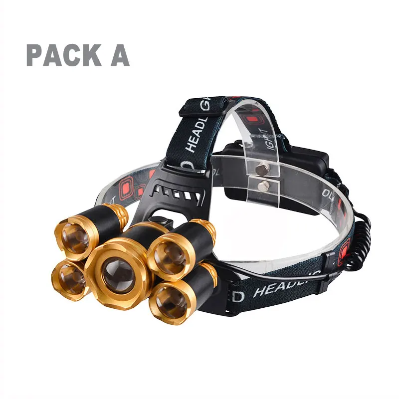 headlamp only TMWT 5* LED XML T6 люменов масштабируемой луч фары USB Перезаряжаемые Глава фонарик с 18650 Батарея Зарядное устройство - Испускаемый цвет: headlamp only