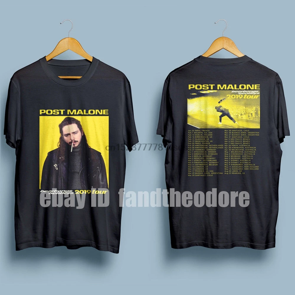 

Post Malone Beerbongs Bentleys 2019 Tour With Dates MenBlack T-Shirt New Fashion T Shirt Graphic Letter