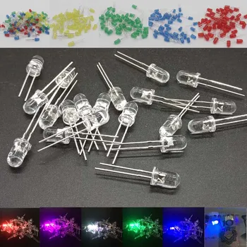 

1000pcs 5mm LED Diode 5 mm Assorted Kit White Green Red Blue Yellow Orange Pink Purple Warm white DIY Light Emitting Diode