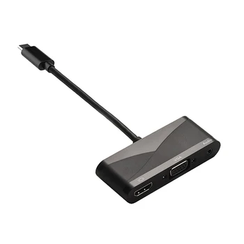 

3 in 1 USB3.1 Type-C to HDMI Adapter 3.5mm Audio Adapter Portable Multi-function Conversion Line for the New-grade Laptop