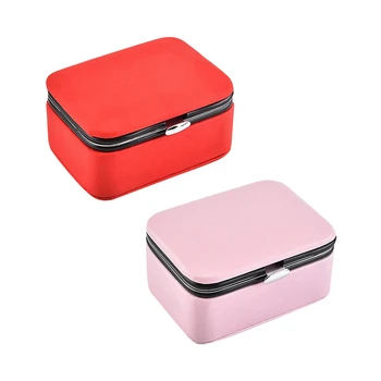 

2 Pcs Travel Jewelry Packing Box Cosmetic Makeup Organizer Jewelry Box Earrings Display Rings Organizer Jewelry Casket Carrying