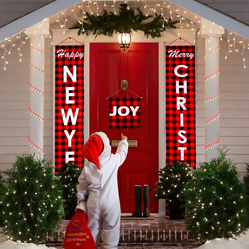 casa para o feriado feliz natal porta decoração feliz ano novo