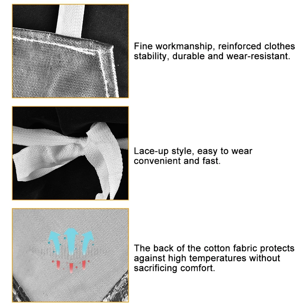 Aluminum Foil Insulation Industrial Apron 1000 Degrees Celsius Thermal Insulation Fire-Retardant,welding protective gear