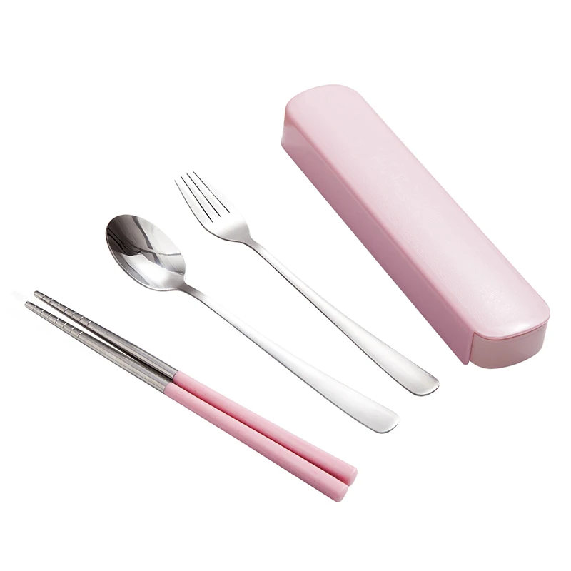 Нержавеющая сталь Spork нержавеющая сталь стейк Столовые приборы Путешествия многоразовые Ложки Набор для обеда на открытом воздухе Posate Acciaio столовые приборы JJ60DC