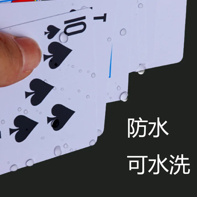 ПВХ пластиковые водонепроницаемые рекламные игральные карты Macau Baccarat Dezhou City Golden Fried игральные карты настраиваемый логотип