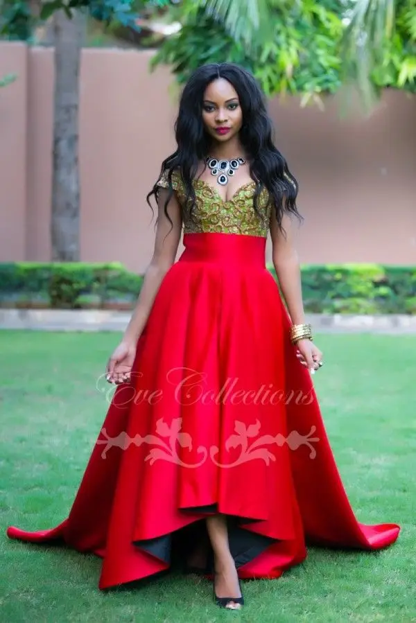 Vestido De Formatura, красное платье на выпускной, с короткими рукавами, в африканском стиле, Танзанийская Гана, сексуальные большие женские вечерние платья, платья для подружек невесты - Цвет: Красный