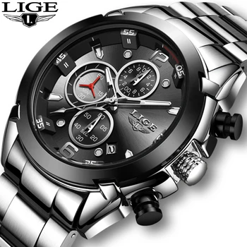 

Watch Men 2020 LIGE Fashion Mens Watches Top Brand Luxury All Steel Clock Male Waterproof Quartz Watch For Men Sport Chronogrpah