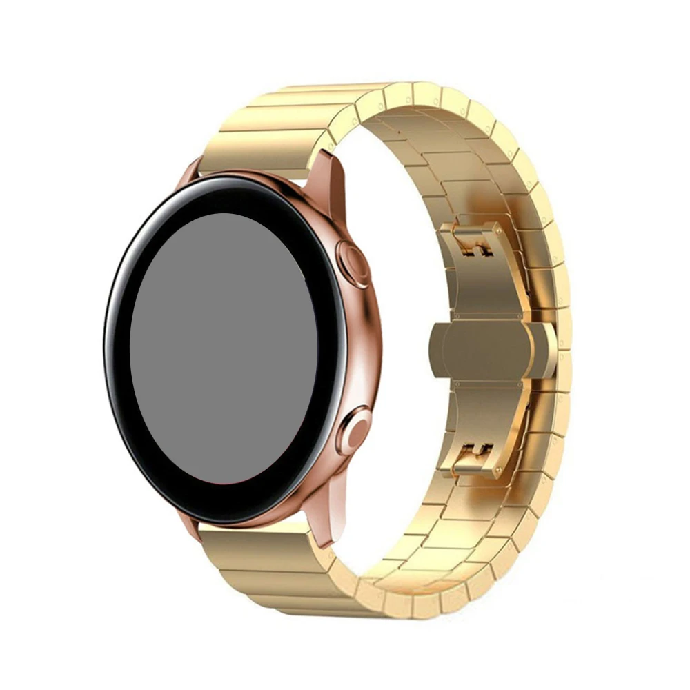 Gold Универсальный ремешок для часов 20 мм 22 мм сменный ремешок для часов samsung gear S2 S3 роскошный браслет из нержавеющей стали - Цвет: Gold