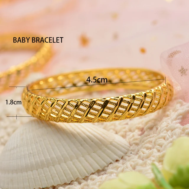 Dubai Gold Baby Jhumka Bangles Bracelet For Kids African Childrens Jewelry,  Mideast Arab Cute Wedding Party Gift Kent22 From Danuelhouse, $22.51 |  DHgate.Com