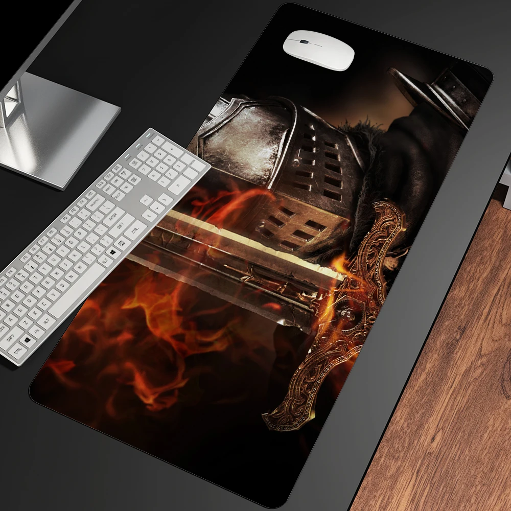 Anime Padrão Dark Soul Paisagem Grande Gaming Desk Pad hd Print Computador Gamer Bloqueio Borda Mats Xxl - Imagem 5