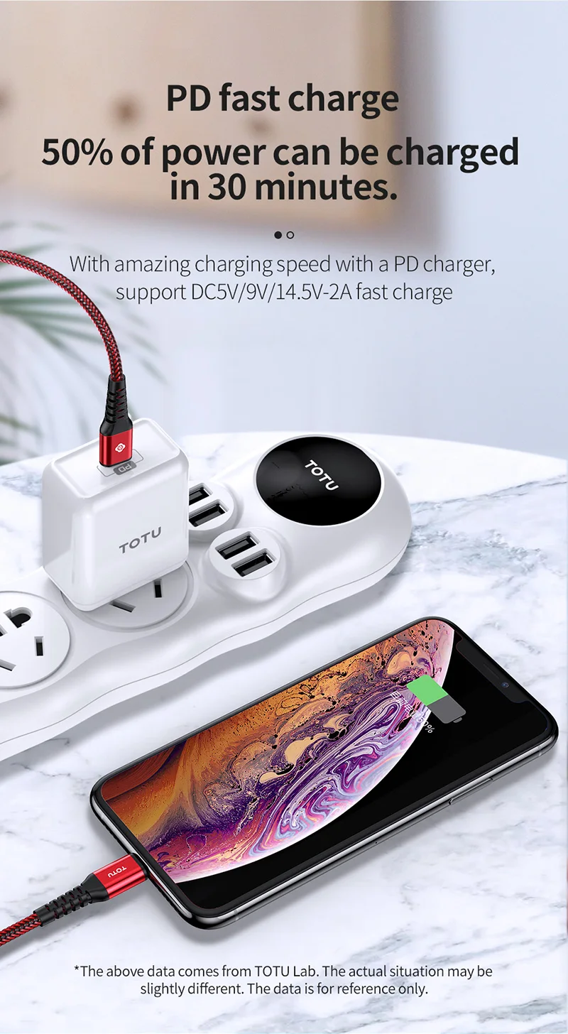 TOTU MFi 18 Вт PD USB C для освещения телефона USB кабель для iPhone 11 Pro Max Pro Кабель для быстрой зарядки usb type C кабель для зарядки данных