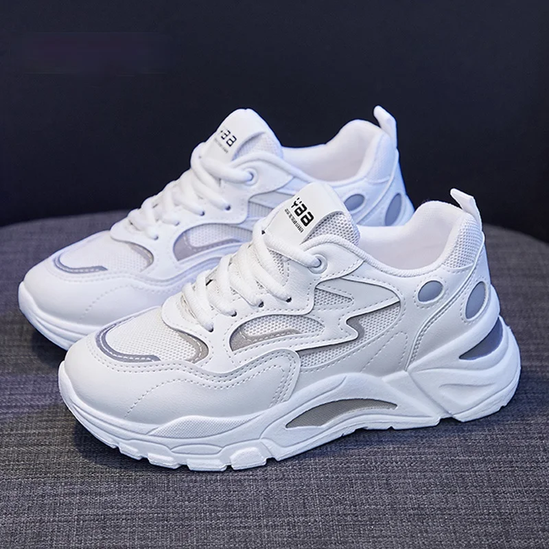 2021 Women's Fashion Platform Sports Shoes Women's Shoes Casual Shoes Chunky White Vulcanized Sports Shoes Shopping Basket Femme