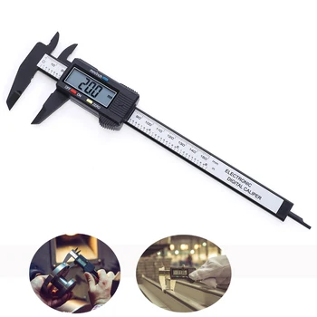 

150mm 6 inch LCD Digital Electronic Carbon Fiber Vernier Caliper Gauge Micrometer Measuring Tool