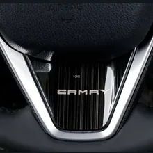 Декоративная наклейка на руль из нержавеющей стали для Toyota Camry 8th