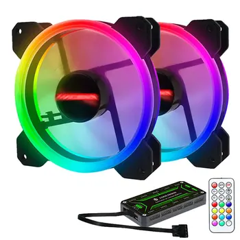 

Light Rgb Chassis Fan 12Cm New Desktop Computer Cooling Fan Colorful Color Aurora Silent Fan
