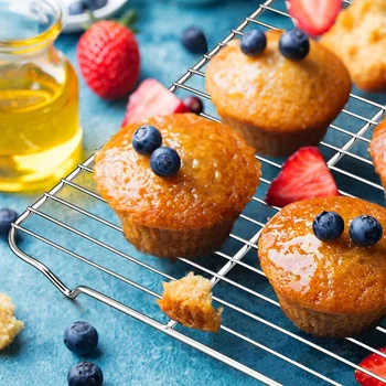 

HOT SALE Baking Rack Cooking Rack Set of 2, Cooling Drying Roasting Rack, Fits Half Sheet Cookie Pans, Rectangle 45x29cm,Oven &