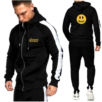 

Fashion Hoodie Men Justin Bieber The Drew House Smile Face Print Women Men Hoodies Sweatshirts Hip Hop Pullover Winter Fleece