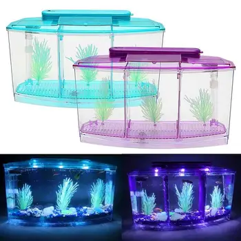 

Mini Fish Tank Aquarium Multicolor Stackable Building Blocks Ecological Small Reptile Pet Box Tea Table Mini Aquarium Fish Tank
